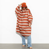 Raincoat bold stripes - cinnamon/latte - VIVI MARI