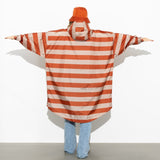 Raincoat bold stripes - cinnamon/latte - VIVI MARI