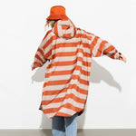 Raincoat bold stripes - cinnamon/latte - VIVI MARI