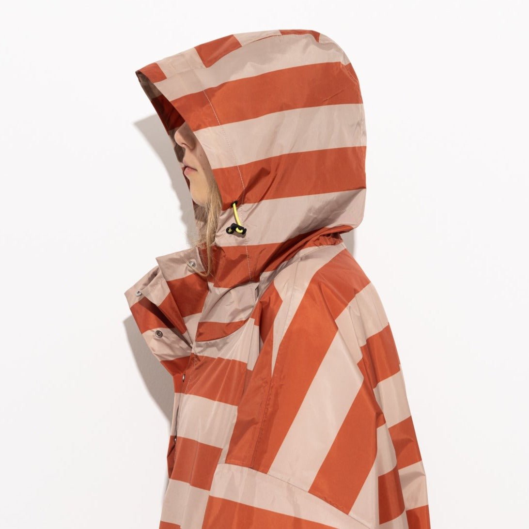 Raincoat bold stripes - cinnamon/latte - VIVI MARI