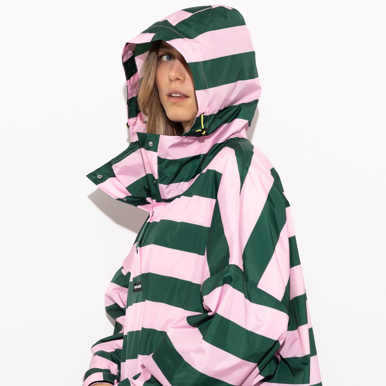 Raincoat bold stripes - green/rosé - VIVI MARI