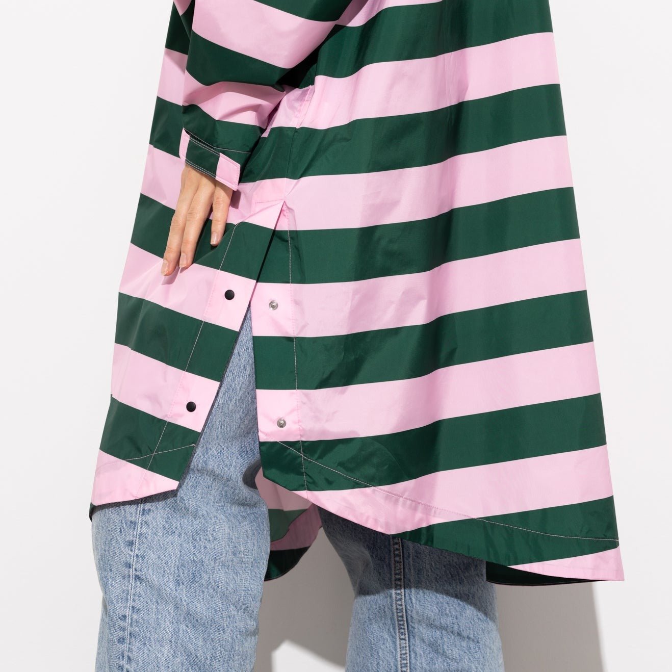 Raincoat bold stripes - green/rosé - VIVI MARI