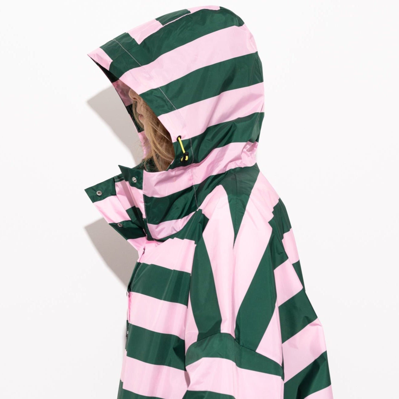 Raincoat bold stripes - green/rosé - VIVI MARI
