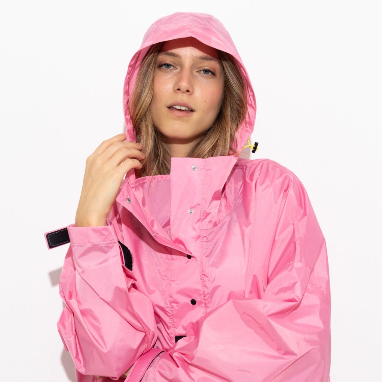 Pastel pink outlet raincoat