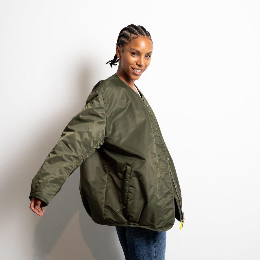 Reversible Bomber Jacket - olive/leo navy-olive - VIVI MARI