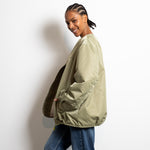 Reversible Bomber Jacket - pale olive/sand - VIVI MARI