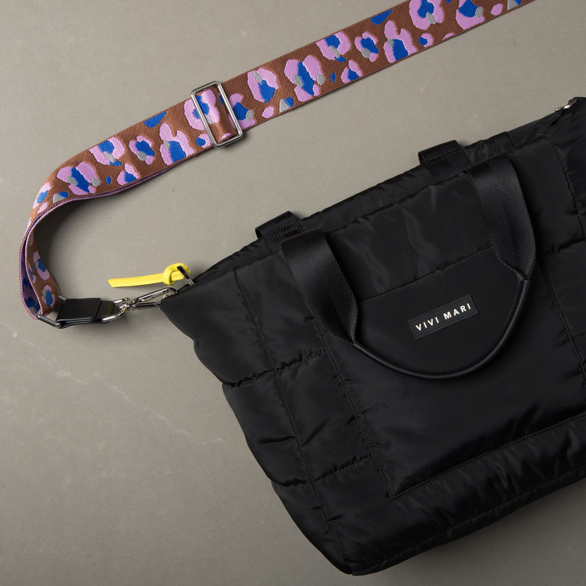 strap abstract leopard tan/rose - black - VIVI MARI