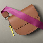 strap deep magenta - tan - VIVI MARI