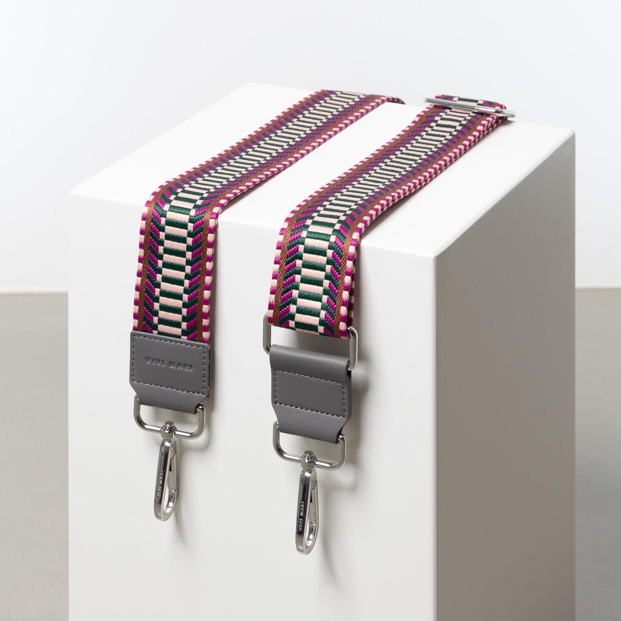 strap ethno multi magenta - taupe - VIVI MARI