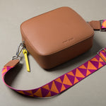 strap triangles magenta/orange - tan - VIVI MARI