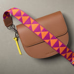 strap triangles magenta/orange - tan - VIVI MARI
