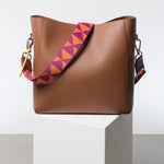 strap triangles magenta/orange - tan - VIVI MARI