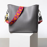 strap triangles magenta/orange - taupe - VIVI MARI