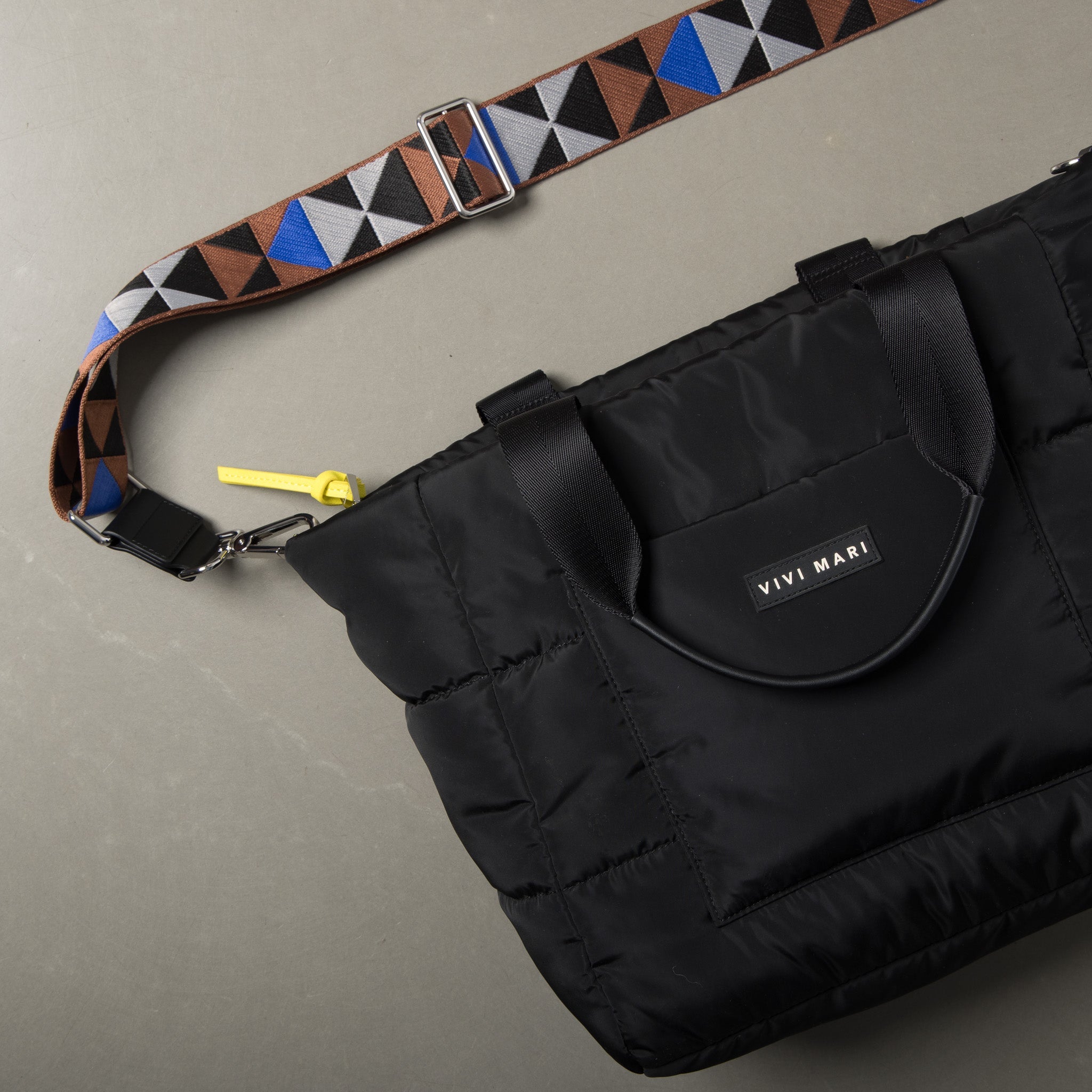 strap triangles multi tan/blue - black - VIVI MARI