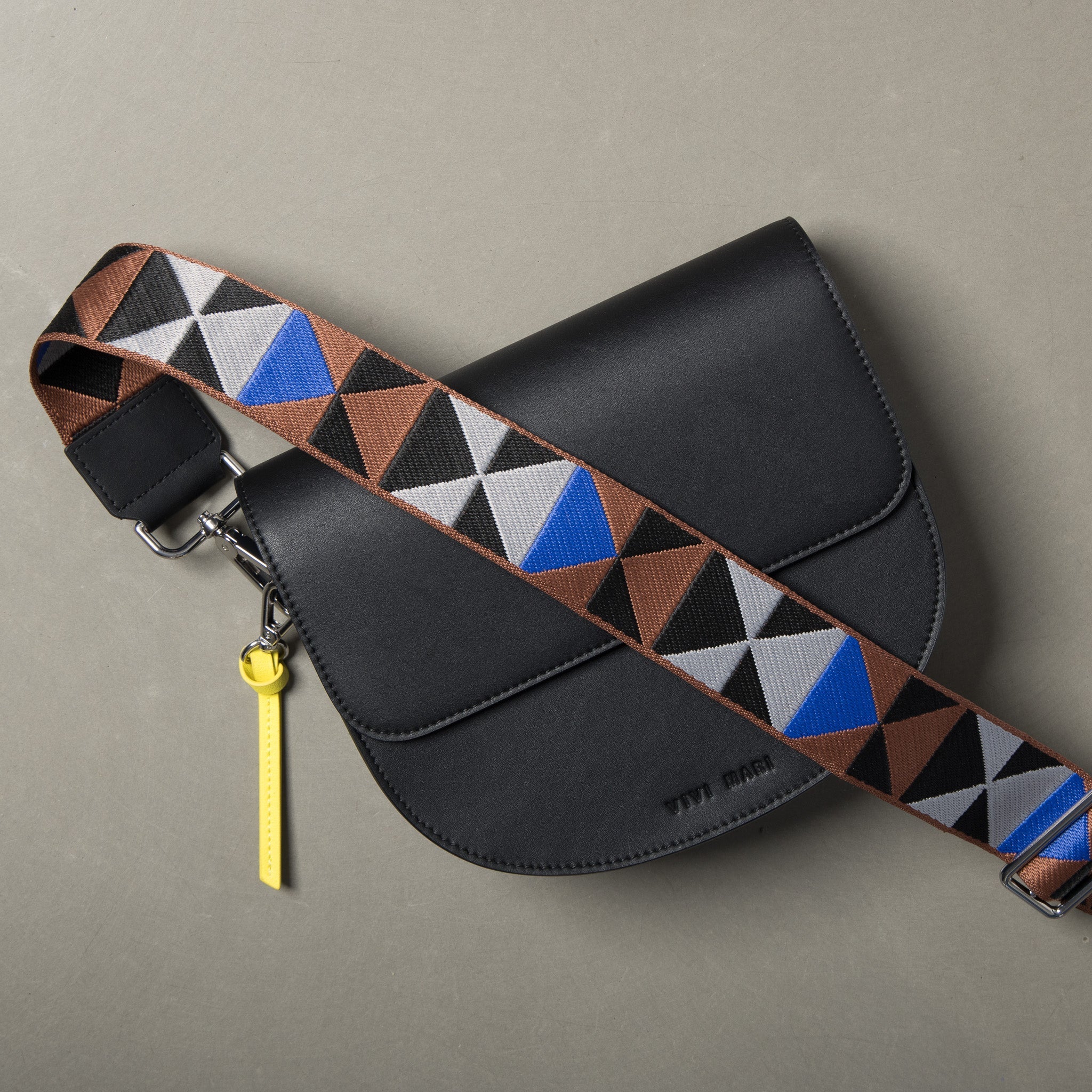 strap triangles multi tan/blue - black - VIVI MARI