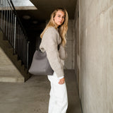 tote bag + strap basic classic - taupe - VIVI MARI
