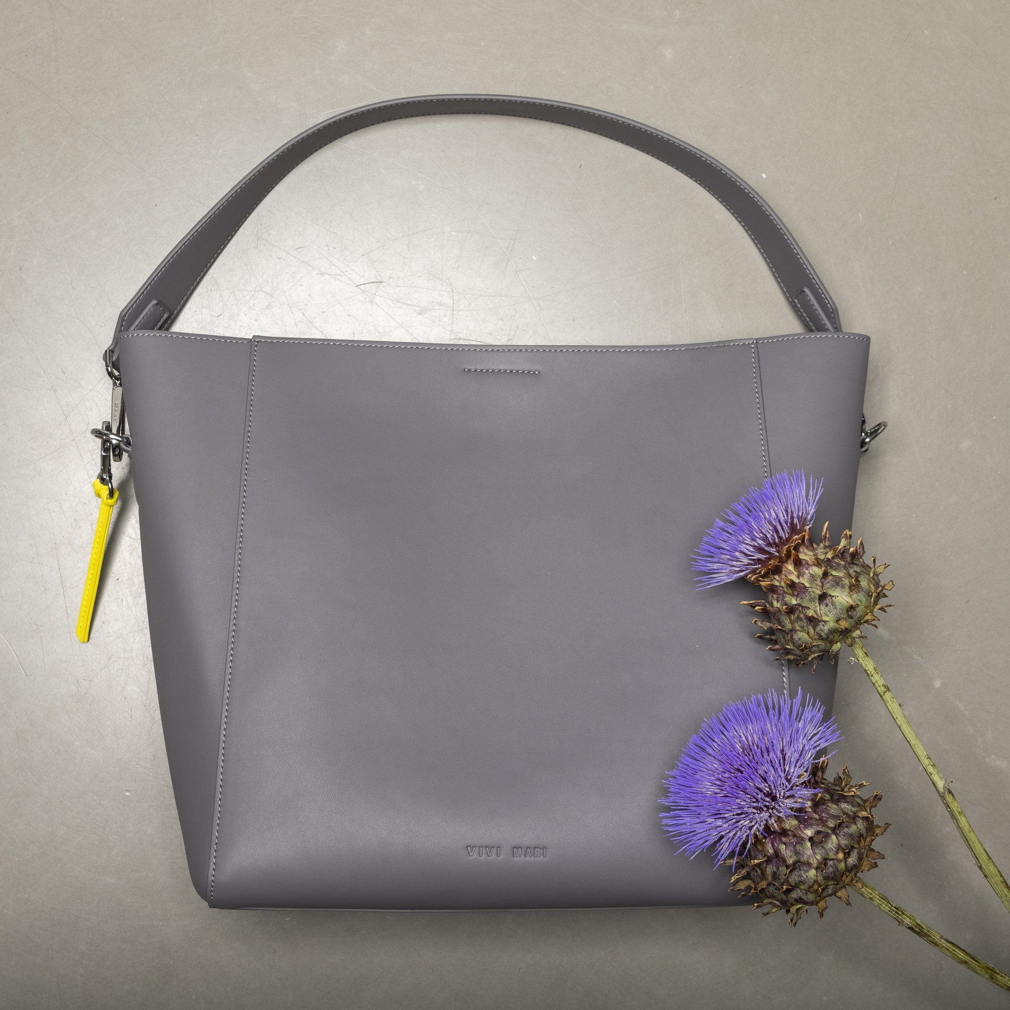 tote bag + strap basic classic - taupe - VIVI MARI