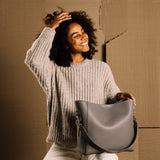 tote bag + strap basic classic - taupe - VIVI MARI
