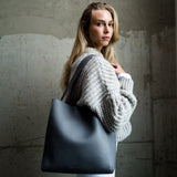 tote bag + strap basic classic - taupe - VIVI MARI