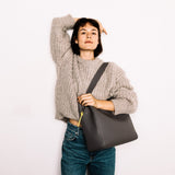 tote bag + strap basic classic - taupe - VIVI MARI