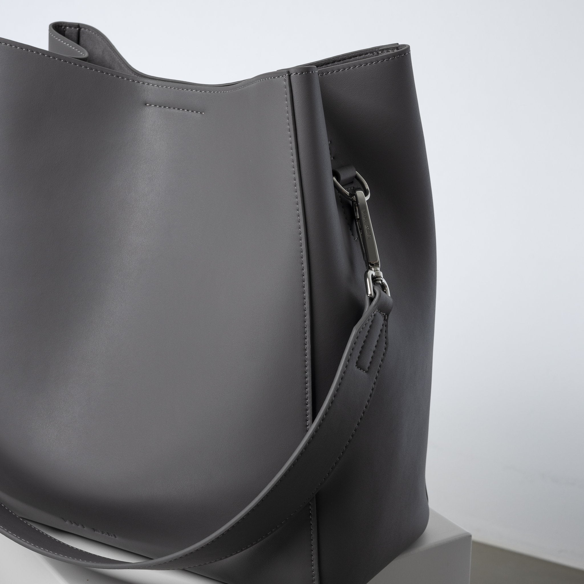 tote bag + strap basic classic - taupe - VIVI MARI